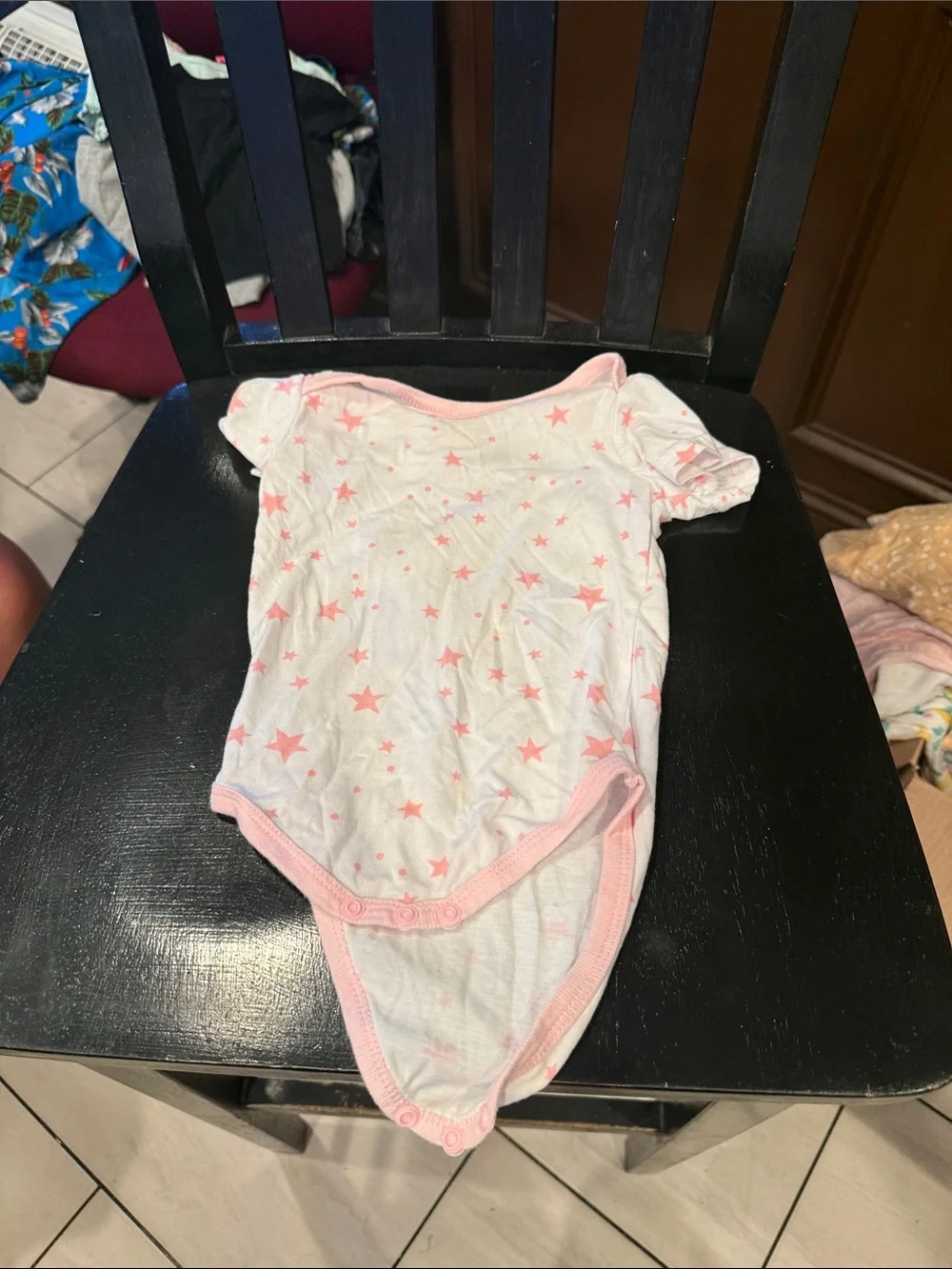Pink Star-Print Baby One-Piece Bodysuit